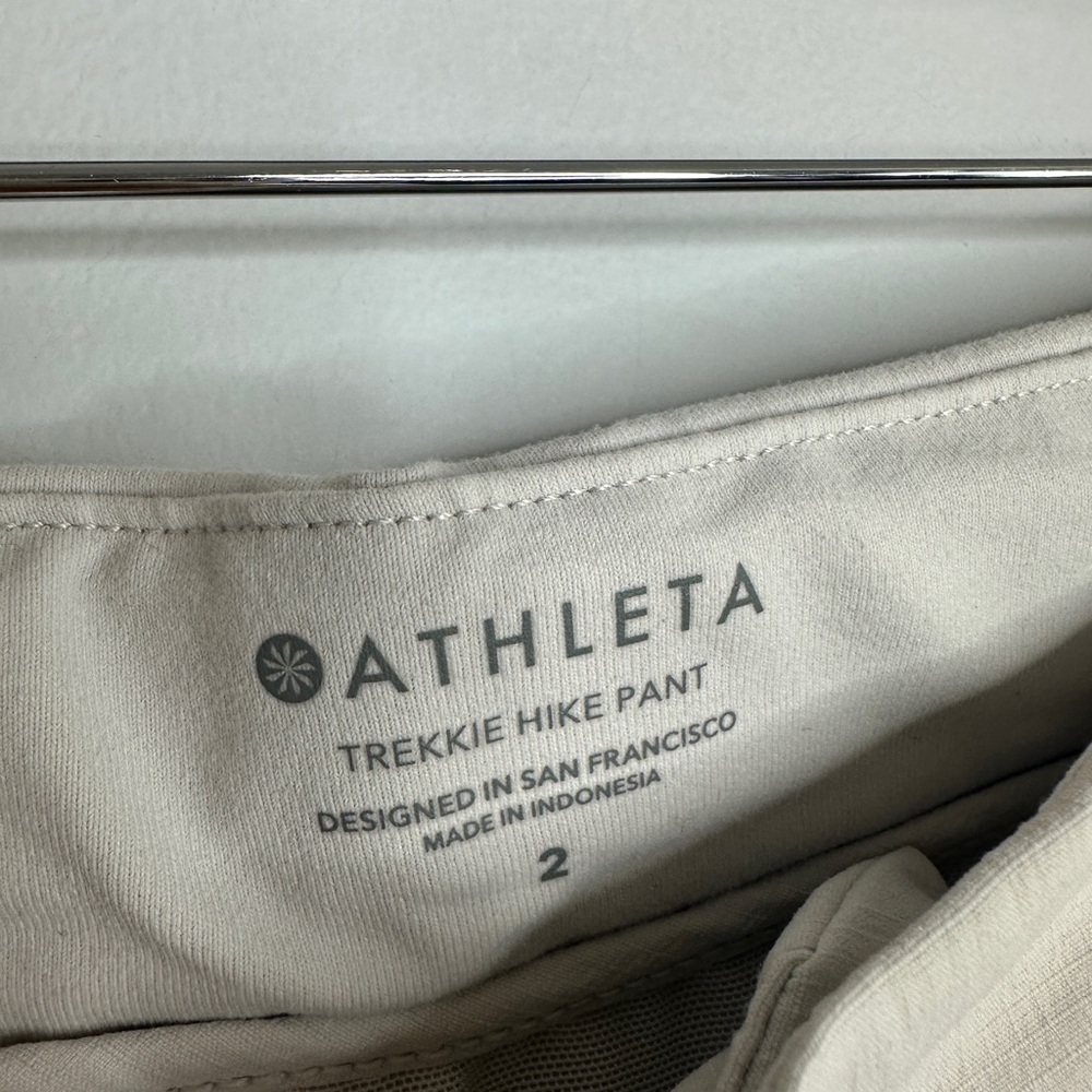 Athleta Trekkie Hike Pant Size 2 Straight Leg Cream Utility Pants - Picture 4 of 8